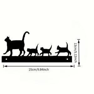 TEMU [2D 플랫] 아크릴 고양이 가족 장식 - 고양이 어머니와 새끼 고양이가 걸어가는 우아한 장면, 야외 정원 울타리 및 발코니 장식에 적합 - 전기 불필요, 고양이 애호가를 위한 간편한 설치 선물