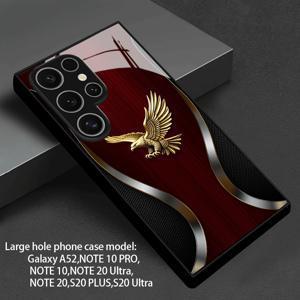 TEMU 황금 독수리 비상 휴대폰 케이스, 삼성 갤럭시 A56 A36 A55 A35 A06 A05 A14 A24 A34 A54 A16 A05S A25 A15 A33 A53 S25 S24 S23 S22 S21 S20 FE 플러스 울트라 4G 5G 호환, 파손 방지 강화유리 후면 커버, 남성용 휴대폰 케이스 Z2026010BL996