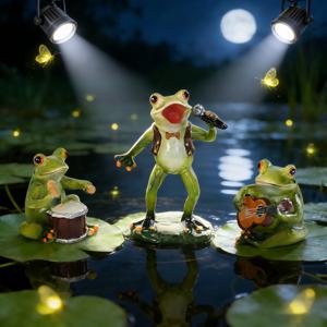 TEMU 3개 야외 봄 조각상 세트, 우림 양서류 밴드 특징, 발코니 정원 가꾸기에 적합한 작은 장식품, 농촌 정원 발코니 미니 장식에 이상적, 다육이 화분에 적합한 창의적으로 디자인된 귀여운 동물 피규어