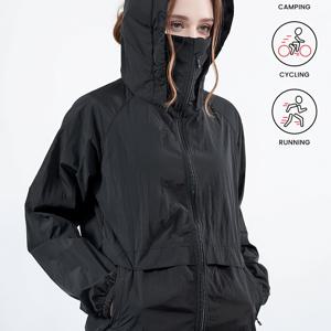 TEMU 여름 여성용 아이스 섬유 원단 초박� 경량 긴소매 후드티, 패셔너블한 캐주얼 속건성 통기성 스포츠 자켓, 하이킹 및 낚시와 같은 야외 활동에 적합