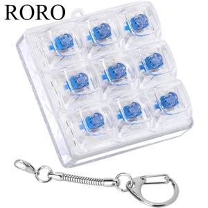 TEMU 선물용 완전 투명 기계식 키보드, 교체용 키캡, ABS 백팩 장식, 9키 슬롯 키보드 키캡 수집품, 샤프트 바디의 선명한 리바운드 사운드, 투명 베이스, 모던 스타일 클릭 타입 키보드 키체인