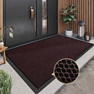 TEMU Off! 고급 현관 매트, 세탁기 사용 가능, 현관 매트, 천연 고무 재질, 마당 매트, 750G/㎡ 폴리에스터 나일론 사용, 1.5Kg/㎡ 천연 고무 뒷면, 높은 무게, 냄새 없음, 크리스마스 선물, 새해 선물