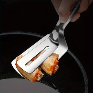 TEMU 1개/3개 스테인리스 스틸 엑스트라 두꺼운 프라이팬 스패출라 스테이크 피쉬 클립 삽 주방 스패출라 멀티펑셔널 스테이크 클립 팬케이크 도구 방열 플립 피쉬 스패출라 피쉬 팬케이크 방열 클립 플립 대형 사이즈