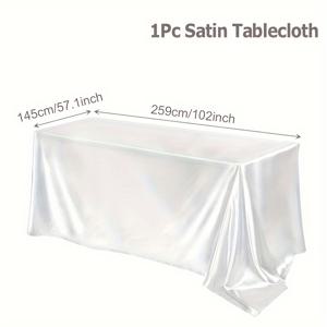 TEMU 1개 새틴 테이블 커버, 러스틱 웨딩 행사에 이상적, 약혼, 프로포즈, 기념일 생일 파티, 가정 식사 공간 및 호텔 레스토랑 장식에 적합, 단색 직사각형 디자인