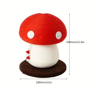 TEMU 미아오페어리 레드 머쉬룸 캣 스크래쳐, 크리에이티브 큐트 캣 토이, 애완동물 가구, 캣 하우스, 황마 로프 소재, 고양이용