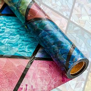 TEMU 격자 두꺼운 정전기 유리 창문 필름 - 잔여물 없음, 재사용 가능한 접착제 없는 설치 홈 데코용