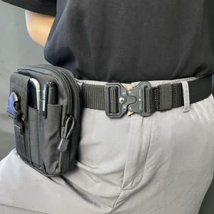 TEMU 남녀 공용 투피스 택티컬 허리 벨트, 원클릭 퀵 릴리스 플라스틱 버클 허리 밴드와 함께 사용 가능한 다기능 아웃도어 허리 가방이 포함된 아웃도어 훈련용 캔버스 벨트