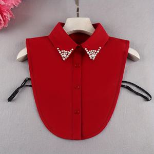 TEMU 여성용 시폰 삼각형 셔츠 1개, 우아한 탈부착식 칼라 포함