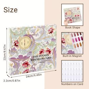 TEMU 1세트 120색 네일 아트 인레이 컬러 차트북 + 120개 네일팁, 네일 아트 디스플레이 보드, 스튜디오 장면 레이아웃 및 디스플레이용 컬러 차트북