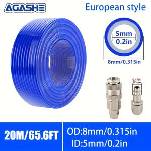 TEMU AGASHE 에어 컴프레서 호스 및 피팅 - 20M/65.6피트 및 10M/32.8피트로 제공, 고압 PU 얀 커버 호스, 유압식 3중 얀 강화 호스 (유럽/C형 퀵 커넥트 커플링 포함), 유압 공구에 적합