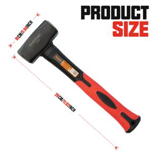 TEMU 2lb 또는 3lb 석화 망치, 45 스틸 인조 손잡이, 섬유 강화 방지 텍스처 및 고무 손잡이, 충격 흡수 기능, 가벼운 파괴 공학, 벽돌 공사 및 스태크 설치에 적합, 또는 차가운 초절이와 함께 사용할 수 있습니다.