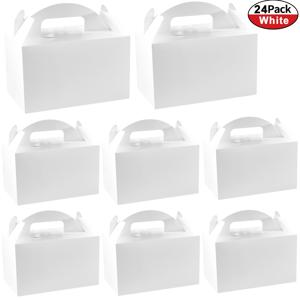 TEMU 24개 화이트 페이퍼 파티 선물 상자 - 생일을 위한 우아한 지붕형 굿디 트리트 박스, 5.9 x 3.5 x 3.5 인치, 사탕, 선물 및 작은 선물에 완벽함, 생일 선물 포장 | 깔끔한 외관 | 종이 선물 상자