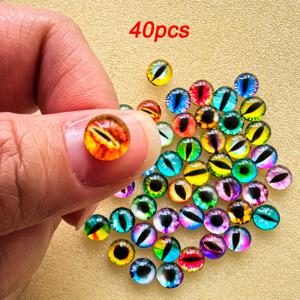 TEMU 40~50개 투명 유리 리얼한 공예 동물 눈, 프로젝트에 완벽 - 밝고 납작한 뒷면 인조 동물 눈, 네일 아트 및 공예에 적합한 장식 부품, 다양한 크기로 제공