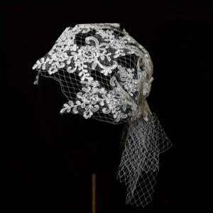 TEMU 신부용 플로럴 메쉬 베일 모자 1개, 숲 스타일 빈티지 스위트 헤드피스, 웨딩드레스 액세서리