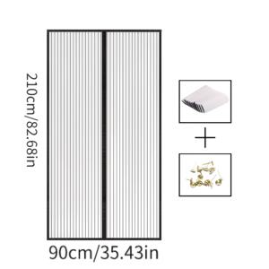 TEMU 외부 문 2개 자석 방충문 커튼, 여름 업그레이드 스크린 창문, 드릴 불필요, 메시 커튼 – 방충, 통풍, 클래식 스타일, 침실, 거실, RV 문과 창문에 적합, 매직 테이프 포함!