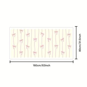 TEMU 1100그램 인조 캐시미어, 귀여운 핑크 리본 침실 침대 옆 러그, 캐주얼 공간용 장식 카펫, 간편한 관리 및 세탁기 사용 가능