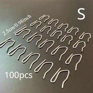 TEMU 100/250개 스테인리스 스틸 커튼 샤프 후크 소형 S자 후크 자동차 커튼 고리 천 커튼 액세서리