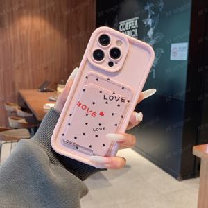 TEMU 휴대폰 케이스 - 엘레강스 하트 모양 카드 홀더 휴대폰 케이스, 삼성 시리즈 A54, A52 소프트 케이스, A13 무광 엔드, S24, S20Fe/S21/S22/S22 울트라 전체 커버, Galaxy S23/A12/A13/A15/S22Plus/S23Fe 호환