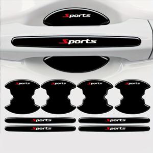 TEMU 8개 범용 도어컵 보호 스티커, 도어 핸들 스티커, 충돌 방지 스트립, 스크래치 방지, 손자국 방지 소프트 젤 블랙 페인트 표면 보호 필름, 액세서리 장식, 자동차 데칼