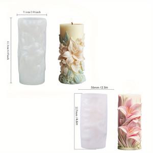TEMU 2개 릴리 꽃 실리콘 몰드 - 캔들, 레진, 비누 및 점토용 재사용 가능한 DIY 공예 몰드, 정교한 플로럴 디자인, 결혼식 장식, 휴일 선물, 크리스마스, 부활절 파티 용품 & 아티산 홈 제작 도구, 고품질 내구성 실리콘, 캔들 몰드
