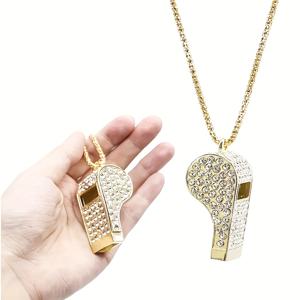 TEMU 1개 창의적인 다기능 메탈 호루라기, 반짝이는 액세서리 및 체인, 큰 소리와 깨끗한 소리 호루라기, 코치, 심판, 농구, 수영장 경비원, 스포츠 게임, 야외 활동에 적합, 골드 색상, 작은 선물