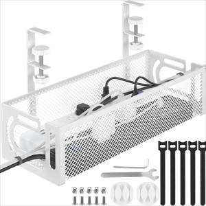 TEMU 탁상용 케이블 정리 트레이, 탁상용 케이블 정리 박스, 책상용 케이블 정리함, 사무실 및 가정용 - 탁상용 케이블 배선을 위한 드릴링 필요 없음