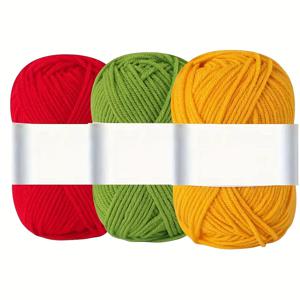 TEMU 마카롱 색상의 부드러운 코바늘 뜨개실 3개 세트입니다. 중간 무게의 실 4줄로 구성되어 있으며, 담요, 가방, 모자, 스카프, 장갑 및 다양한 작은 공예품 제작에 적합합니다.