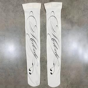 TEMU 화이트 고딕 Y2K 에모 무릎 양말 - 레트로 2000년대 하라주쿠 레터링 프린트 (-), 카와이 귀여운 롤플레이 코스튬, 슬림핏 & 테마 의상용 - 세탁기 사용 가능