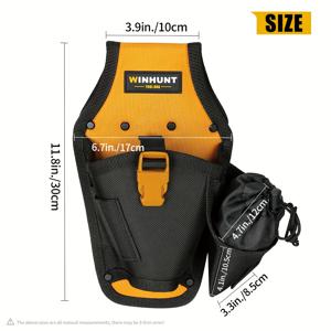 TEMU 양손잡이 모두 사용 가능한 드릴 홀스터, 전문가용 정리 기능이 있는 전기 기술자 도구 파우치 (다중 포켓 포함)