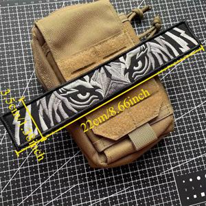 TEMU 백팩 자켓용 호크 앤 루프 자수 패치 - 타이거 아이 모랄 배지 전술 엠블럼 장식 스티커