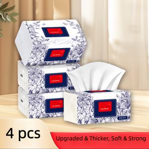 TEMU 1000팩 개인용 티슈, 각 250매씩 4팩 – 럭키 블루 컬러 시리즈, 가정·레스토랑·호텔·차량용 휴대용 고품질 냅킨. 생일, 추수감사절, 크리스마스, 카니발 축제에 완벽한 선택