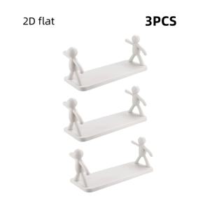 TEMU 소형 사람 수납 선반 3개 세트, 만화 무타공 수납 선반, 플라스틱 벽걸이형 수납 선반, 욕실 화장품 수납 선반, 양념병 정리대, 수납 바구니, 주방, 욕실, 캐비닛, 기숙사, 사무실, 선반용