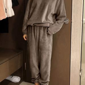 TEMU H770 퍼스 Shoulder 플란넬 파자마 세트