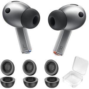 TEMU 삼성 갤럭시 버즈3 프로용 메모리폼 & 실리콘 이어팁 - 이중 레이어 미끄럼 방지, 매우 편안함, 충전 케이스에 적합 - 3쌍 - 러닝, 헬스, 출퇴근, 하루 종일 착용에 적합 | 노이즈 차단, 안전한 착용감