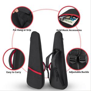 TEMU 크리에이티브 삼각형 일렉트릭 기타 가방, 앞면 대형 포켓, 굵은 손잡이 및 걸이용 링 포함 - 간편한 휴대를 위한 조절식 어깨 스트랩; 고품질 스크래치 및 마모 방지 원단, 가볍고 내구성이 뛰어나 통근/여행에 적합