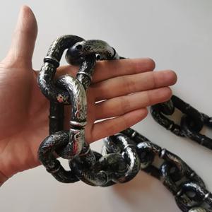 TEMU 재미있는 강아지 목줄, 길이 59.45인치 - '스리한 장난'을 위한 할로윈 장난 체인, 가볍고 튼튼한 플라스틱 애완동물 목줄, 코스튬 파티, 사진 소품, 야외 산책에 적합, 내구성이 뛰어나고 휴대하기 쉬움, 강아지 목줄 액세서리