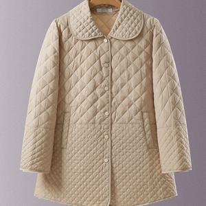 TEMU 플러스 사이즈 - 플러스 사이즈 - 여성용 신상 가을-겨울 미디엄 레인지 플러스 사이즈 경량 코트 - 패턴 아우터 슬림핏 엄마용 경량 패딩 재킷, 신상 가을-겨울 경량 코트 가을 미디엄 레인지 경량 아우터