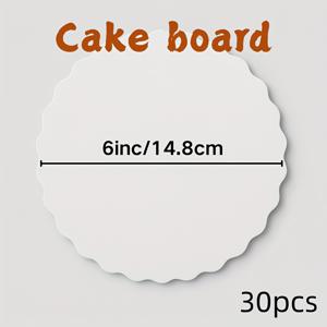 TEMU 30개 헤비듀티 골판지 케이크 트레이 - 다양한 사이즈(6/8/10/12인치), 쌓을 수 있는, 식품 안전, 생일, 결혼식, 파티 케이크, 페이스트리, 컵케이크용 - 가정 및 전문 베이커리에 이상적 - 케이크 장식 보드, 디저트 전시, 우아한 , 식품 안전 소재, 페이스트리 스탠드, 이벤트 플래너, 크리스마스에 가장 적합, 추수감사절에 완벽
