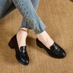 TEMU 여성용 빈티지 영국 스타일 로퍼, 플랫폼 통굽 슈즈, 새로운 프렌치 스타일 패셔너블한 슬립온 로퍼, 활용도 높고 스타일리시함, 사계절용 여성 신발