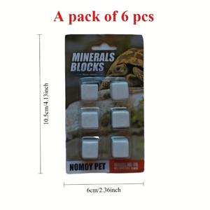 TEMU 6개 천연 칼슘 돌 및 미네랄 블록 - 칼슘 카보네이트, 부드러운 모서리, 새우, 개구리 게, 거북이, 달팽이, 개구리에게 적합 - 수족관 및 유리 덮개 장식 - 건강한 껍데기 성장 및 pH 균형을 위한 칼슘 보충제 원천