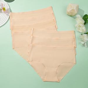 TEMU 7피스 여성용 심리스 솔리드 컬러 팬티 - 부드럽고 편안한 미드라이즈 브리프, 가을-겨울 신상 속옷, 우아한 솔리드 컬러 패션 속옷, 부드러운 소재 속옷