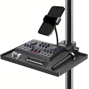 TEMU 마이크 스탠드 트레이 (구스넥 휴대폰 홀더 포함), 10.6