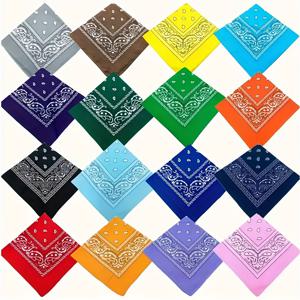 TEMU 16개 패슬리 패턴 밴다네판 스카프, 손수건 헤어밴드, 16가지 색상 혼합