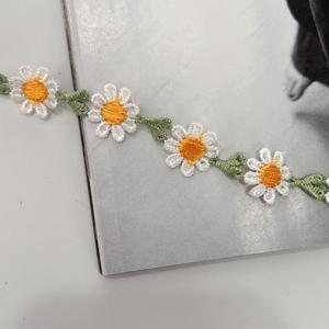 TEMU /2.7m 수용성 폴리에스터 자수 레이스 | 복숭아꽃 패턴 의류 및 홈 데코 액세서리