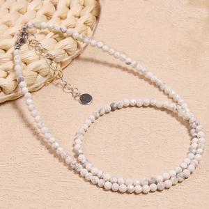 TEMU 3mm 커팅면 화이트 천연석 쇄골 목걸이, 미니멀한 의상용, 순수함과 평화를 상징하는 화이트 주얼리, 어르신을 위한 사려 깊은 선물, 가을 선물/어머니의 날/아버지의 날/스승의 날/추수감사절/크리스마스