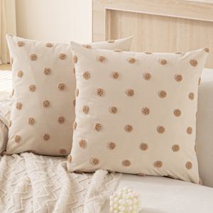 TEMU 벨벳 패브릭 자수 베개커버 2개 세트 (커버만 포함, 내부 쿠션 미포함). 거실 쿠션, 소파 요추 베개, 침실, 거실 소파, 정원 의자, 사무실 쿠션에 적합한 장식용 베개커버