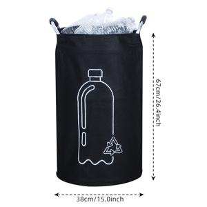 TEMU 가정용 초대형 접이식 재활용 - 원통형 오픈형 디자인, 플라스틱 병 보관에 적합한 다기능 수납 바구니, 공간 절약형 접이식 정리함, 내구성이 좋고 세척이 용이함, 전기 불필요, 가정용 재활용