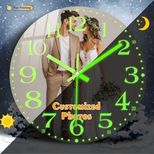 TEMU 1pc Customizeds Luminous Analog Wall-Clos Pattern Wall-Clos Rotity Wall Clo Non Tiing Wall-Clos for Family Custom Special Halloween 5th Festival Kitchen Ornament AA Battery Powered (Not Included)