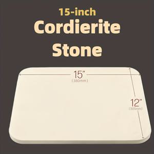 TEMU 15x12인치 (38.1x30.5cm) 대형 직사각형 피자 스톤 - 고강도 코르디에라이트 베이킹 스톤 오븐/그릴용, 내열성 & 균열 방지 (), 피자, 빵용