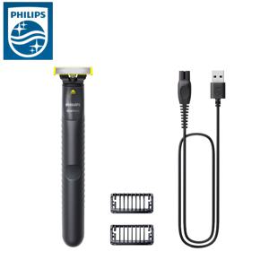 TEMU 필립스 원블레이드 QP1424/10 (트리밍, 엣지, 면도용), 클릭온 스텐드 커브 2개 포함 (1.m), 충전식, 습식 및 건식 사용에 적합